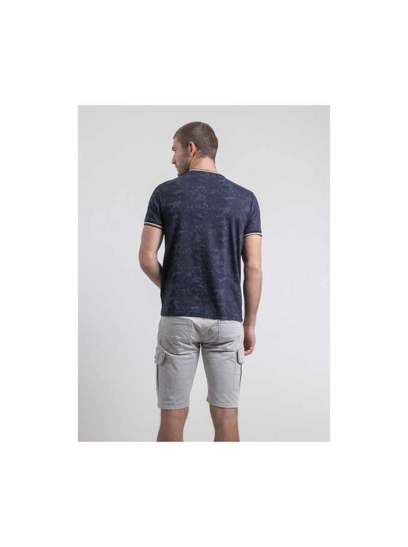 Camiseta de cuello redondo de puro algodón NADOMAX Azul marino - Kiabi