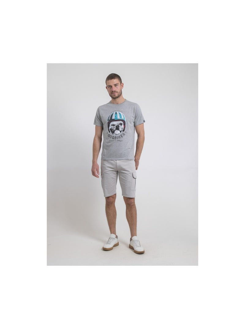 Camiseta de cuello redondo de puro algodón NAMATOU Gris - Kiabi