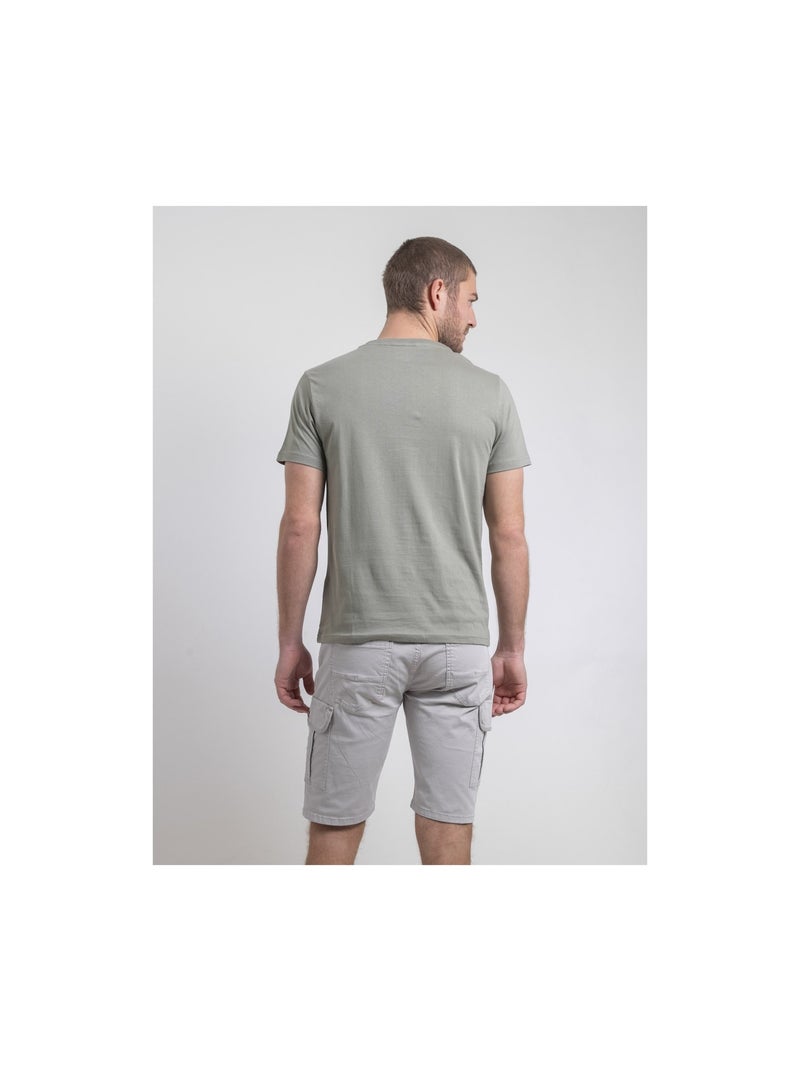 Camiseta de cuello redondo de puro algodón NAPAMIEL Caqui - Kiabi