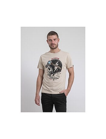 Camiseta de cuello redondo de puro algodón NAPAMOX