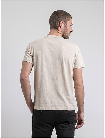 Camiseta de cuello redondo de puro algodón NAPAMOX