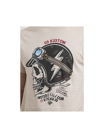 Camiseta de cuello redondo de puro algodón NAPAMOX