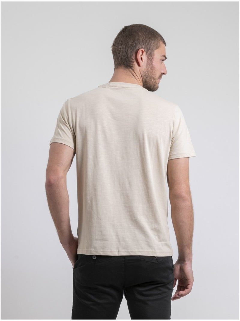 Camiseta de cuello redondo de puro algodón NAPAMOX Beige - Kiabi