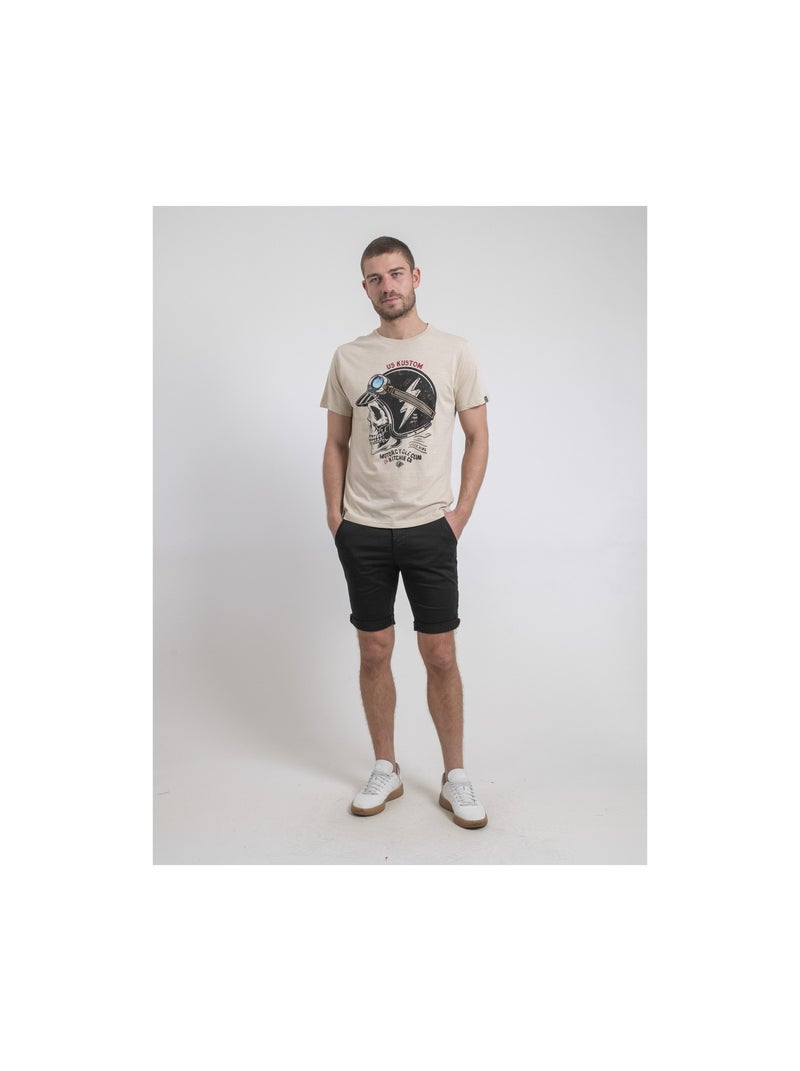 Camiseta de cuello redondo de puro algodón NAPAMOX Beige - Kiabi