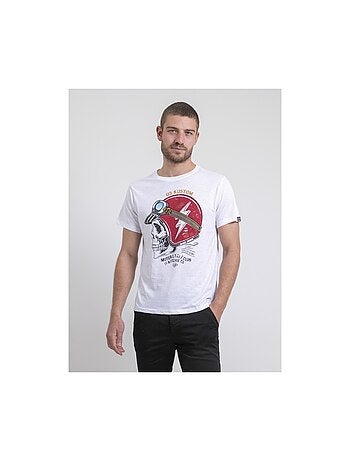 Camiseta de cuello redondo de puro algodón NAPAMOX