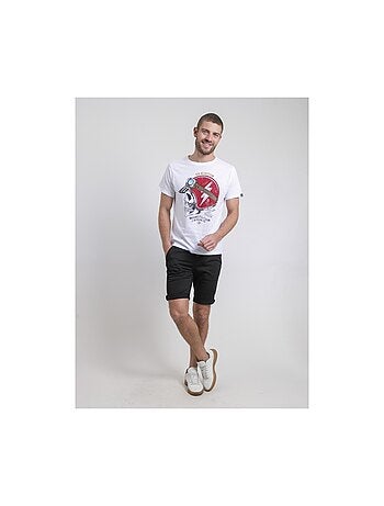 Camiseta de cuello redondo de puro algodón NAPAMOX