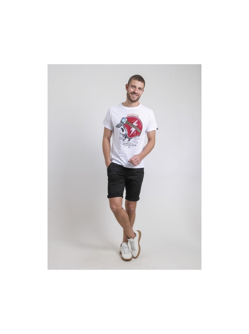 Camiseta de cuello redondo de puro algodón NAPAMOX Blanco - Kiabi