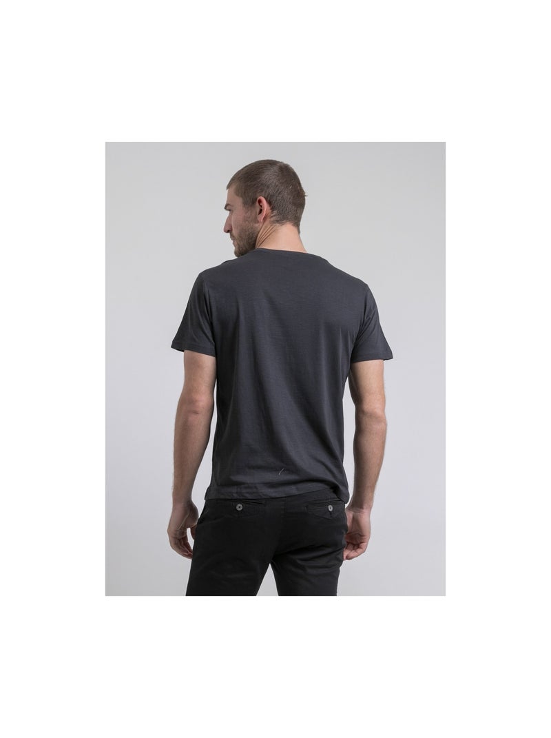 Camiseta de cuello redondo de puro algodón NAPAMOX Gris antracita - Kiabi