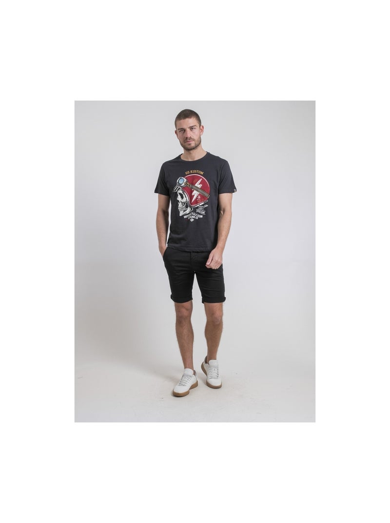 Camiseta de cuello redondo de puro algodón NAPAMOX Gris antracita - Kiabi