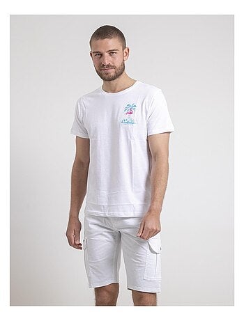Camiseta de cuello redondo de puro algodón NARUBA