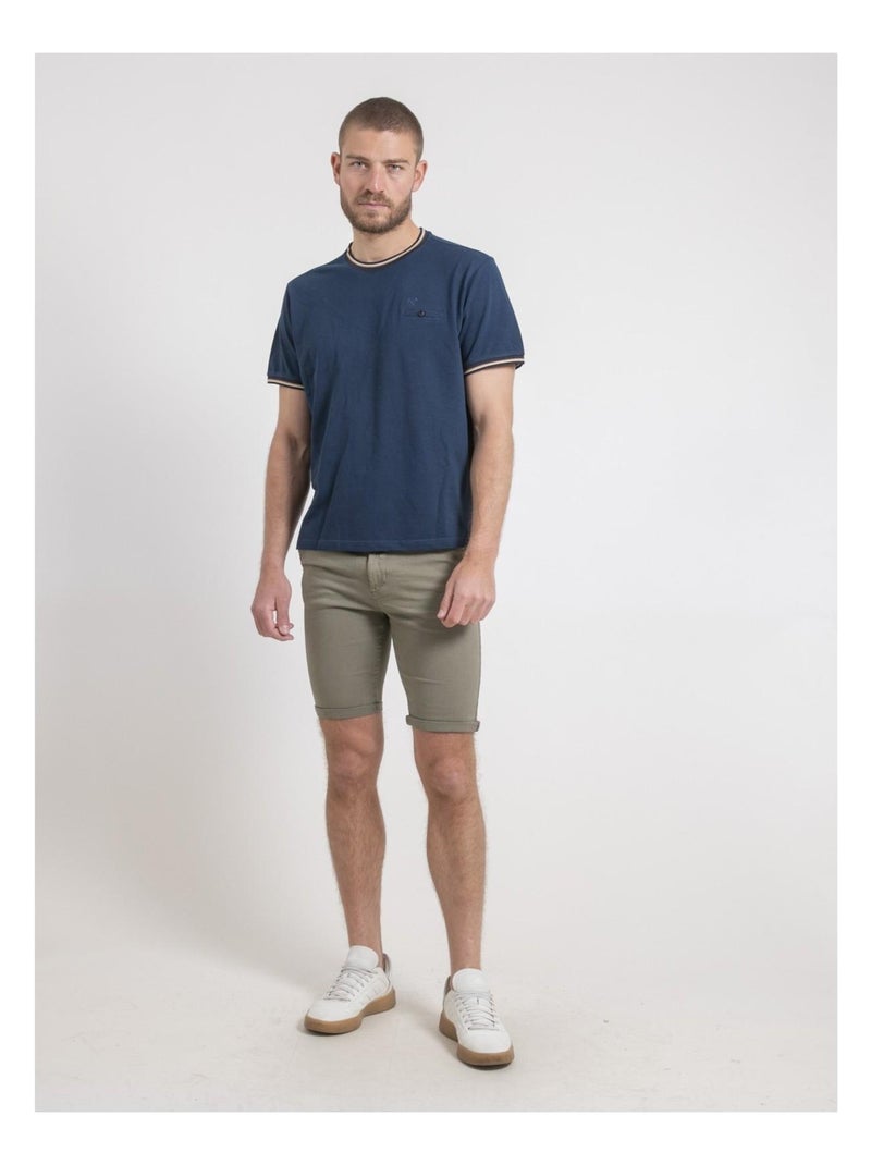 Camiseta de cuello redondo de puro algodón NECAMIX Azul - Kiabi
