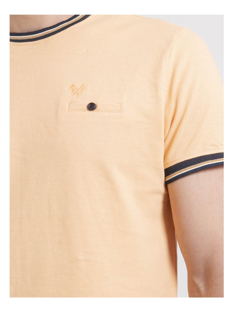 Camiseta de cuello redondo de puro algodón NECAMIX Naranja - Kiabi