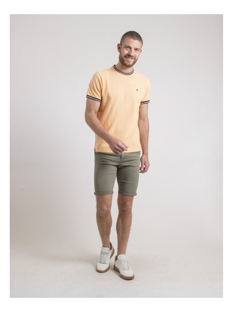 Camiseta de cuello redondo de puro algodón NECAMIX Naranja - Kiabi