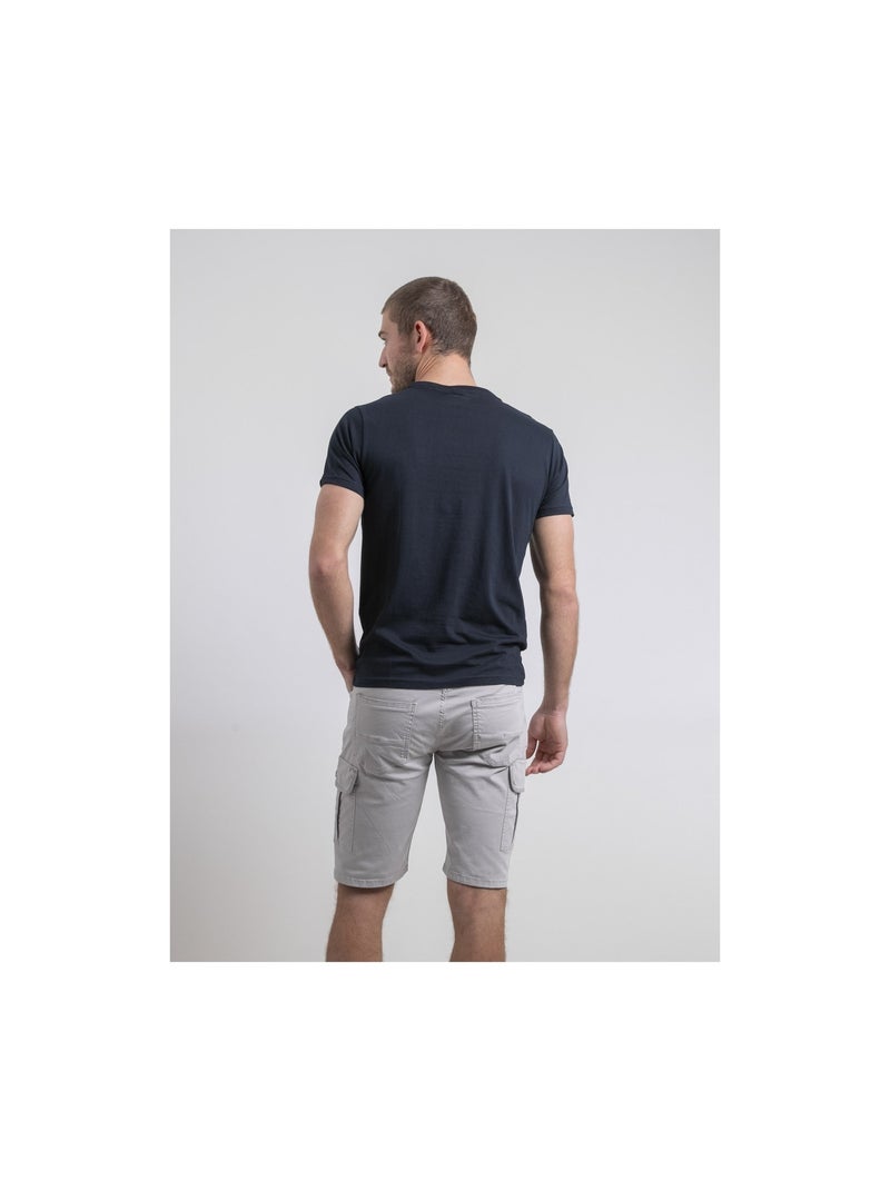 Camiseta de cuello redondo de puro algodón NELORIC Azul marino - Kiabi