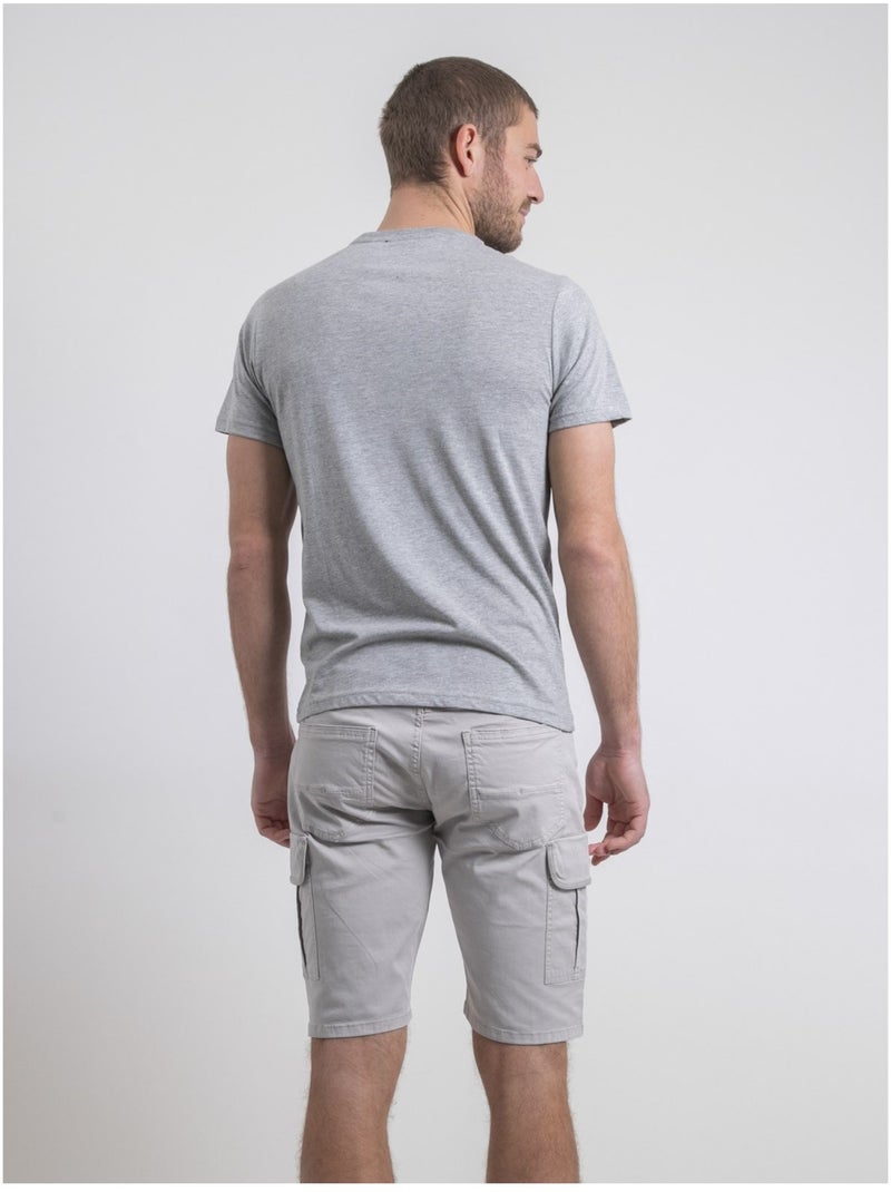 Camiseta de cuello redondo de puro algodón NELORIC Gris - Kiabi