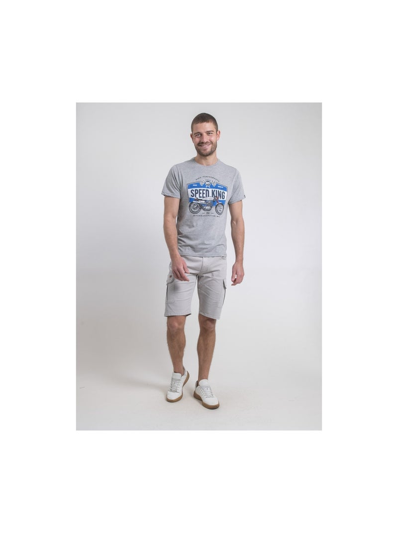 Camiseta de cuello redondo de puro algodón NELORIC Gris - Kiabi