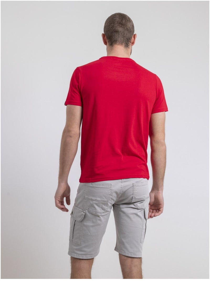Camiseta de cuello redondo de puro algodón NELORIC Rojo - Kiabi