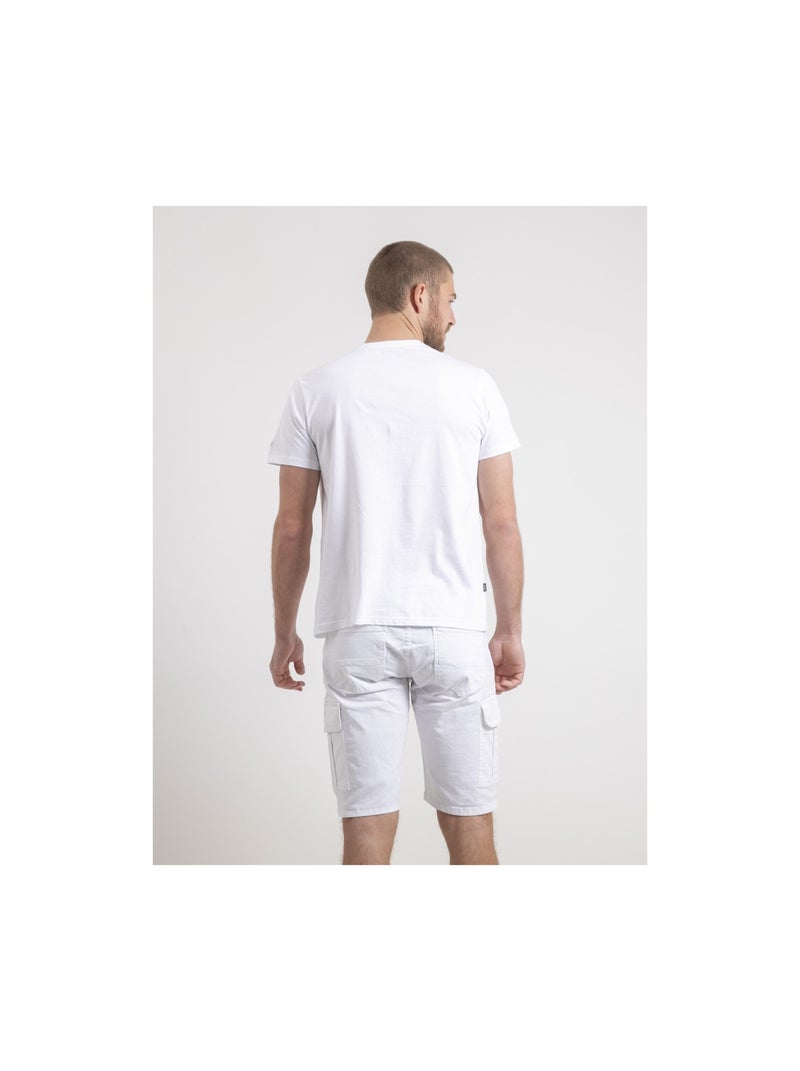 Camiseta de cuello redondo de puro algodón NEVENOU Blanco - Kiabi