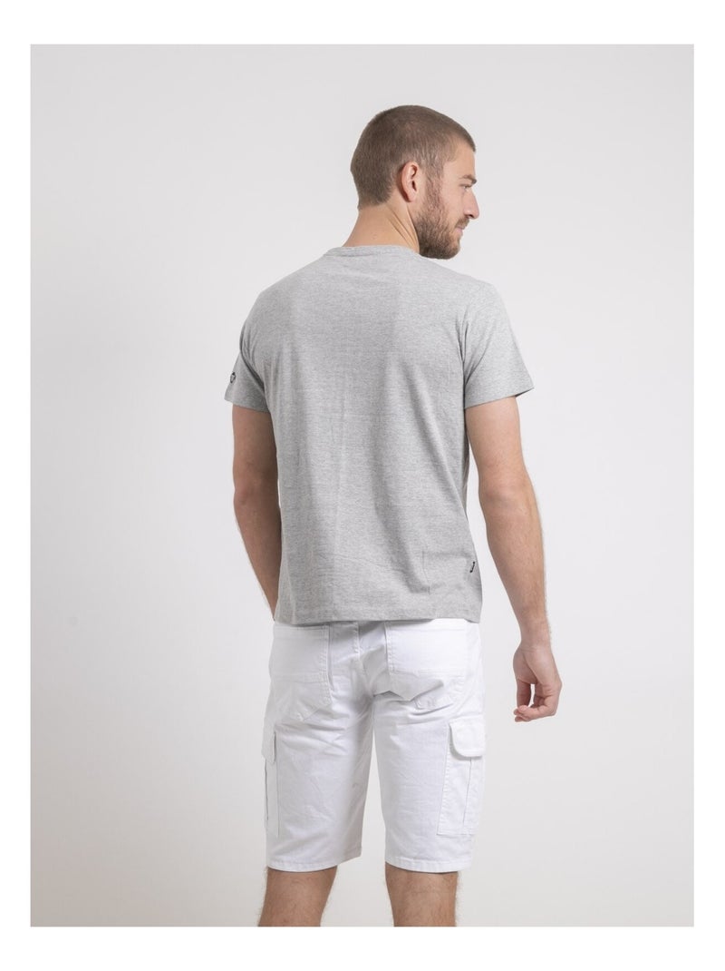 Camiseta de cuello redondo de puro algodón NEVENOU Gris - Kiabi
