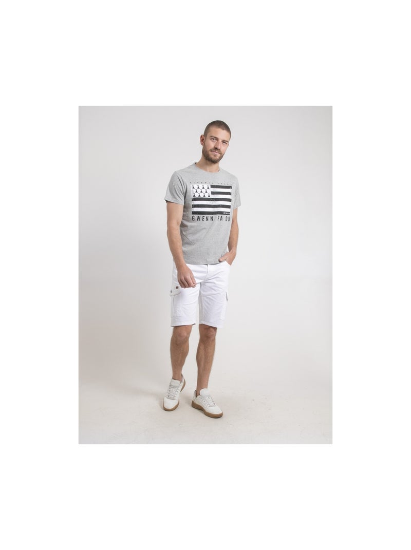 Camiseta de cuello redondo de puro algodón NEVENOU Gris - Kiabi