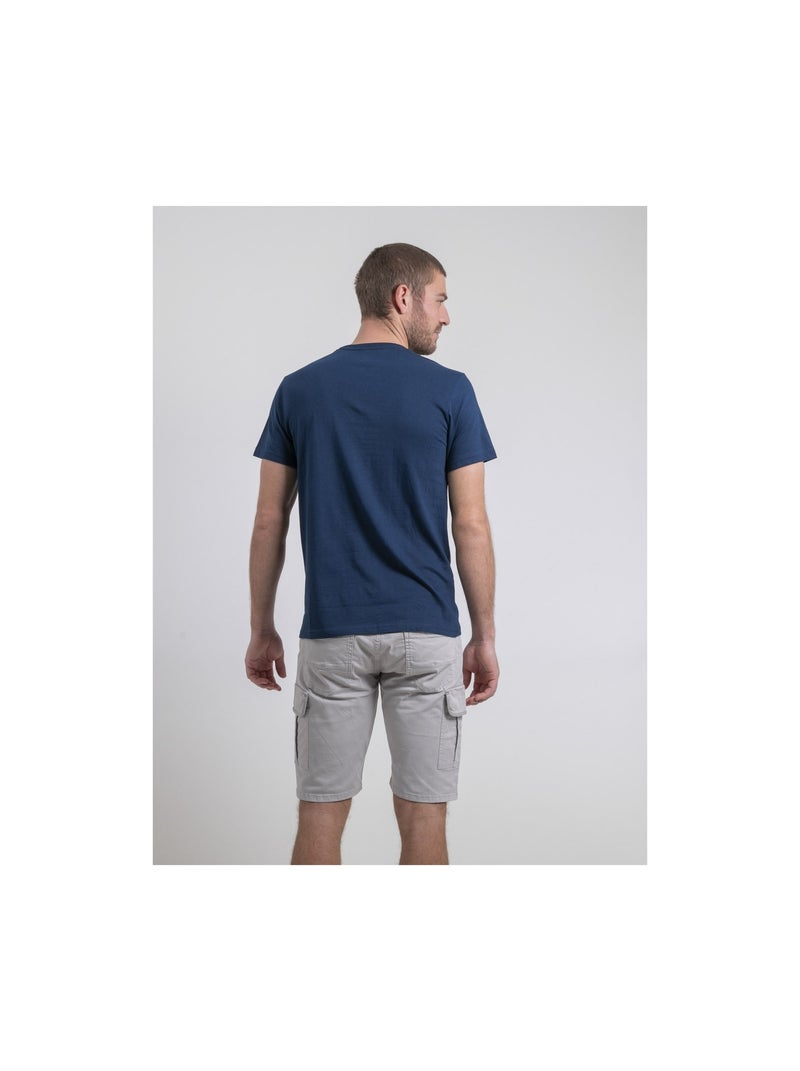Camiseta de cuello redondo de puro algodón NOBENITO Azul - Kiabi