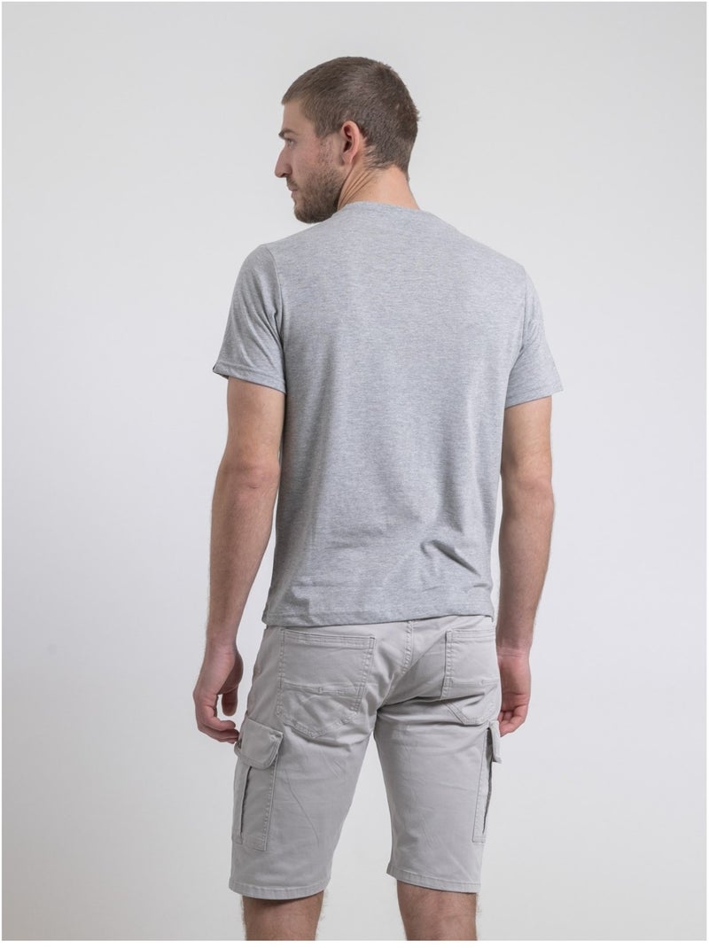 Camiseta de cuello redondo de puro algodón NOBENITO Gris - Kiabi