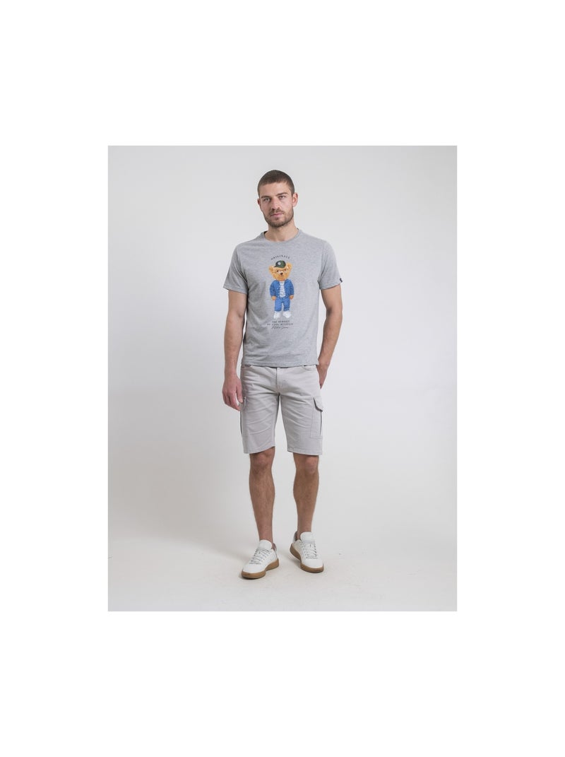 Camiseta de cuello redondo de puro algodón NOBENITO Gris - Kiabi