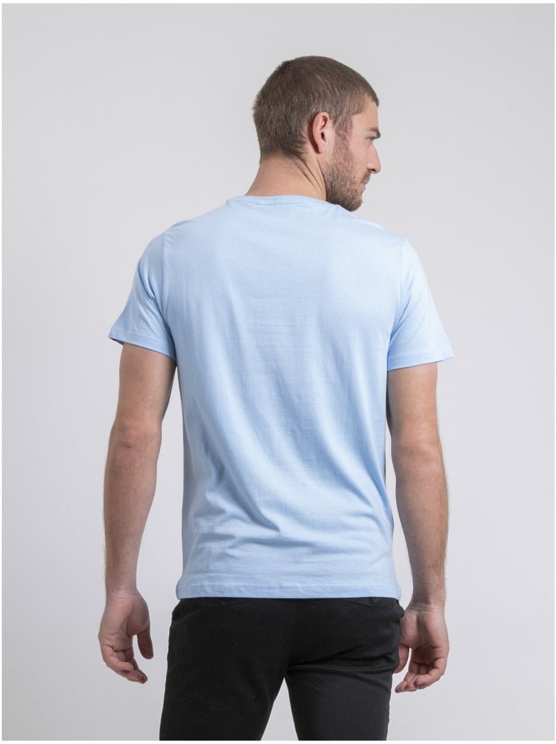 Camiseta de cuello redondo de puro algodón NOUKIWI Azul cielo - Kiabi