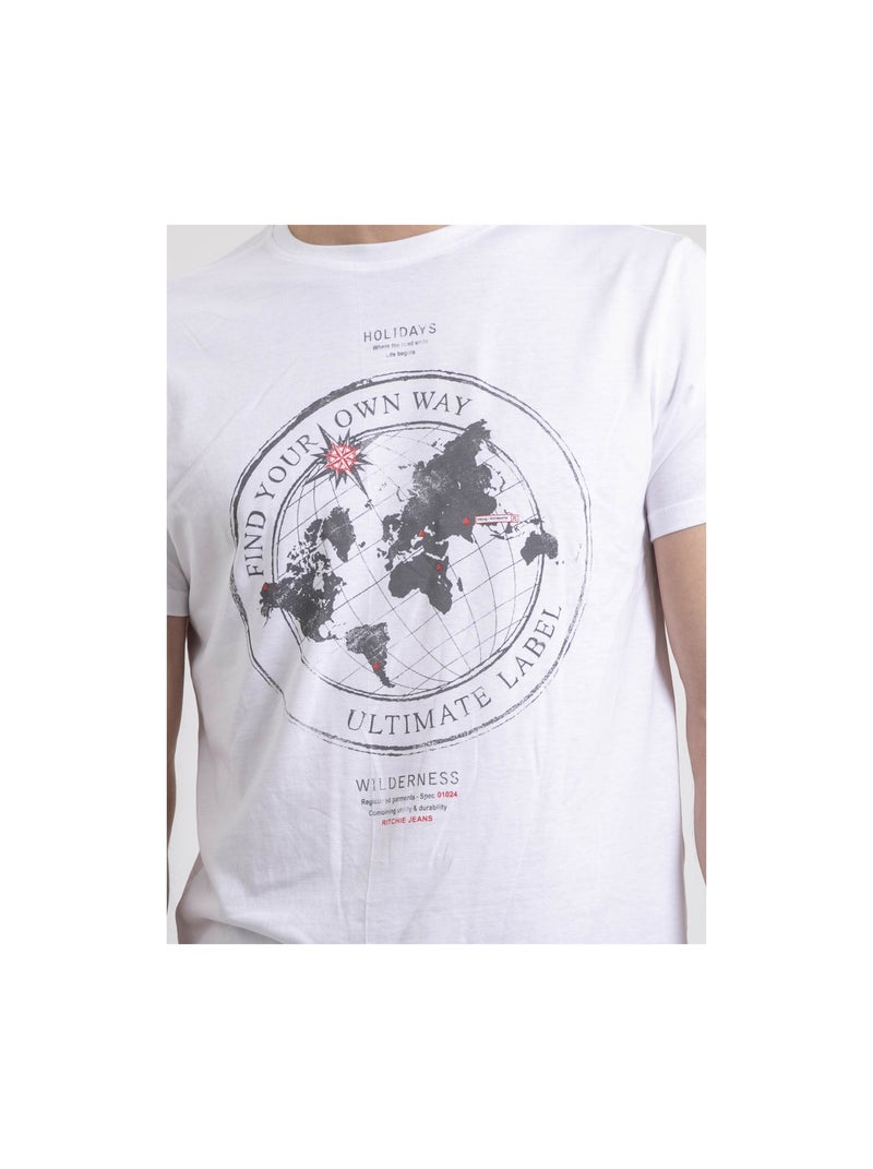 Camiseta de cuello redondo de puro algodón NOULAME Blanco - Kiabi