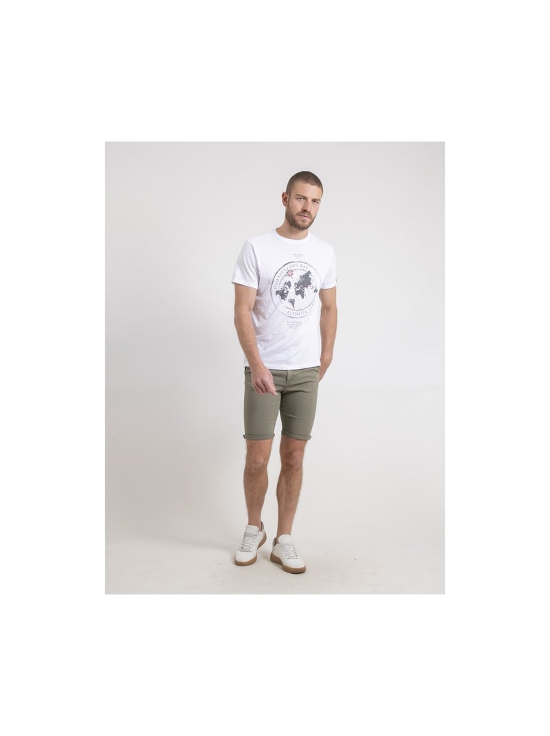 Camiseta de cuello redondo de puro algodón NOULAME Blanco - Kiabi