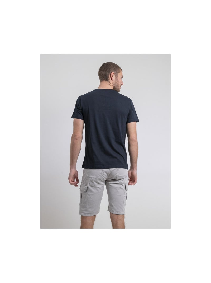 Camiseta de cuello redondo de puro algodón NOULANDY Azul marino - Kiabi