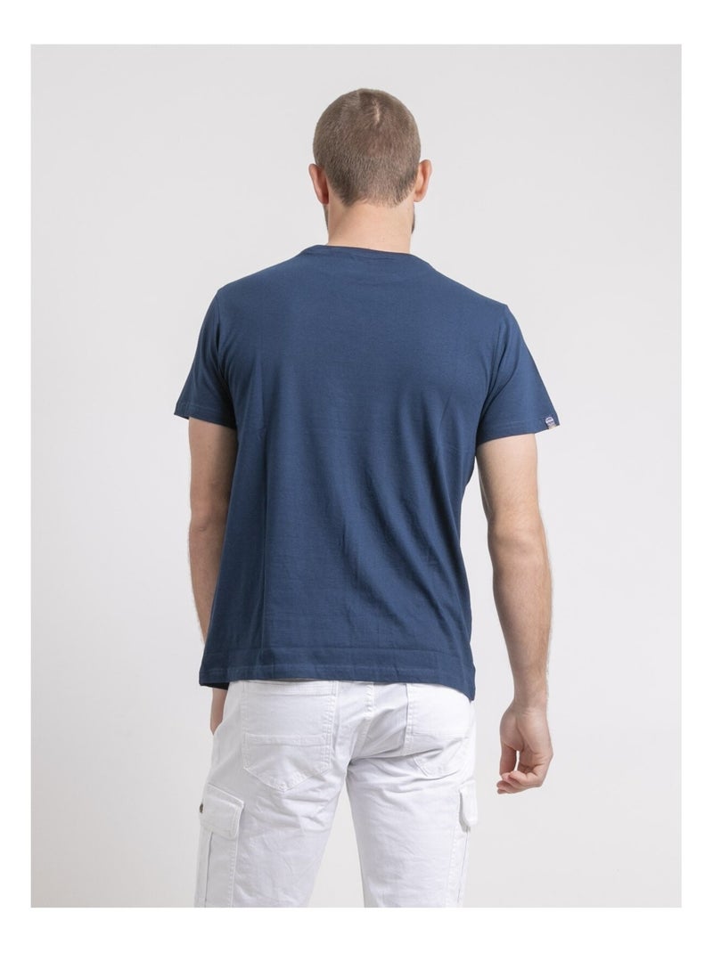 Camiseta de cuello redondo de puro algodón NUBENOIT Azul - Kiabi