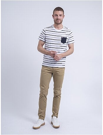 Camiseta de cuello redondo de rayas NIRABEL