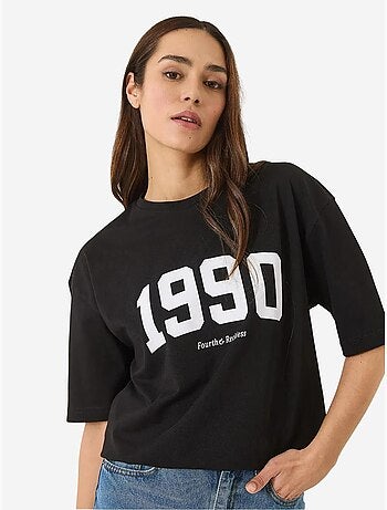 Camiseta de cuello redondo elástico extragrande lucci