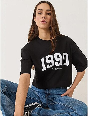 Camiseta de cuello redondo elástico extragrande lucci