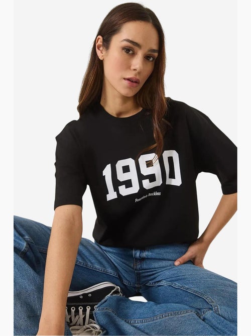 Camiseta de cuello redondo elástico extragrande lucci - Kiabi Camiseta de cuello redondo elástico extragrande lucci - Kiabi