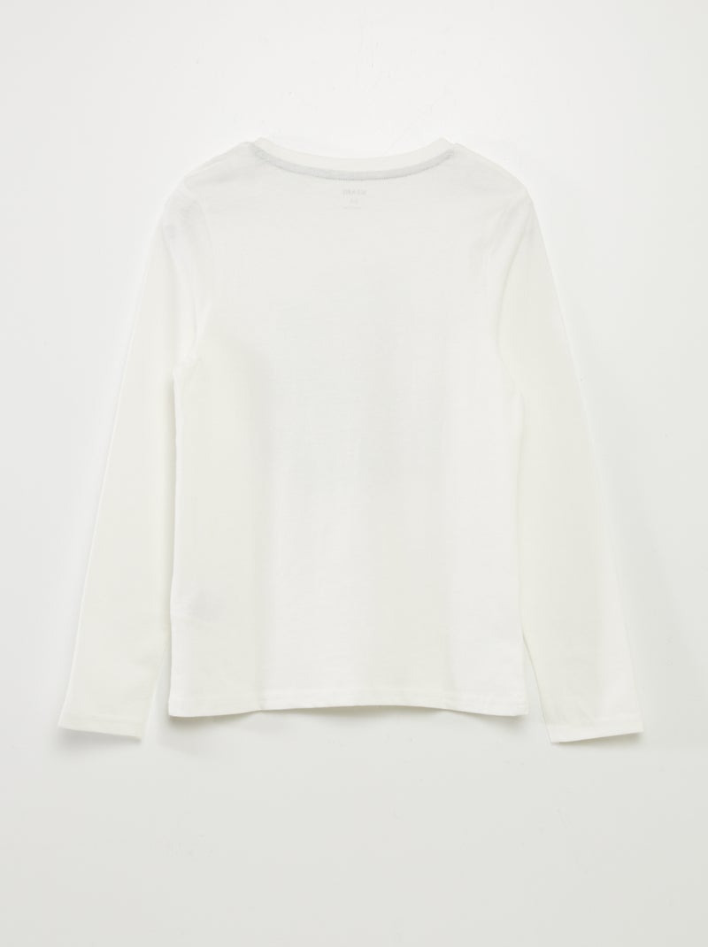 Camiseta de cuello redondo estampada BLANCO - Kiabi