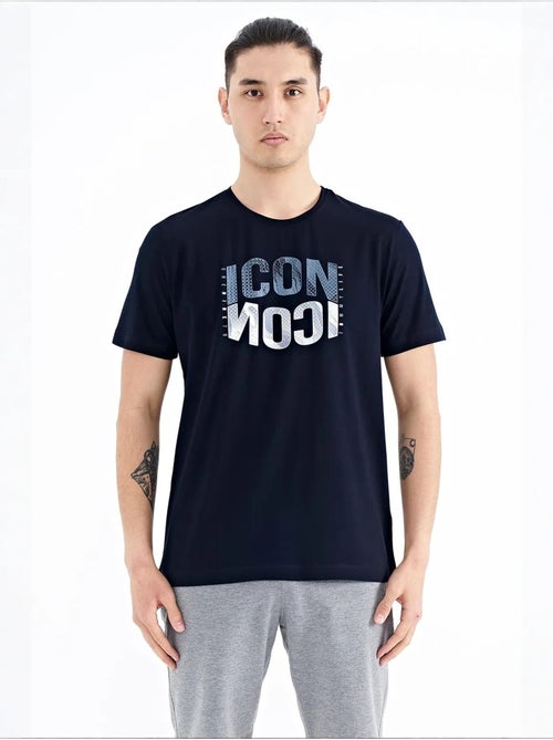 Camiseta de cuello redondo estampada con parche tommy - Kiabi Camiseta de cuello redondo estampada con parche tommy - Kiabi