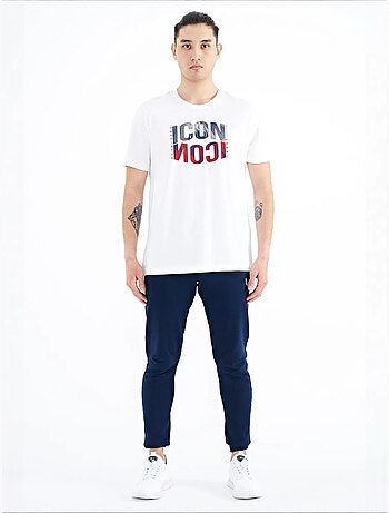 Camiseta de cuello redondo estampada con parche tommy