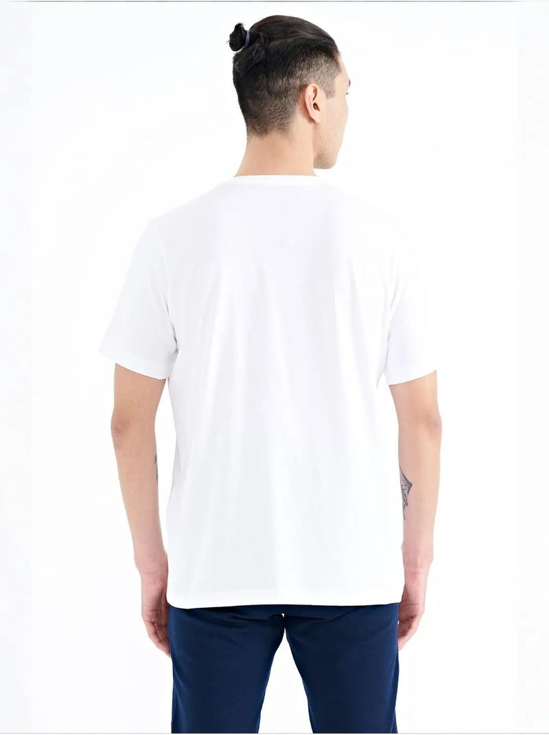 Camiseta de cuello redondo estampada con parche tommy Blanco - Kiabi