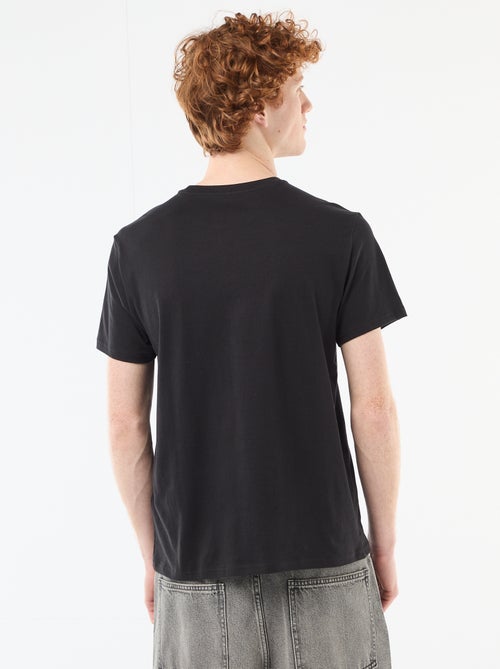 Camiseta de cuello redondo estampada en algodón - Kiabi