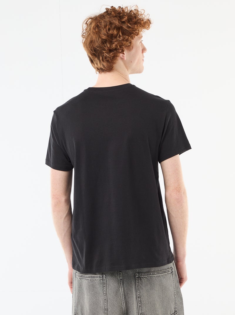 Camiseta de cuello redondo estampada en algodón Blanco - Kiabi