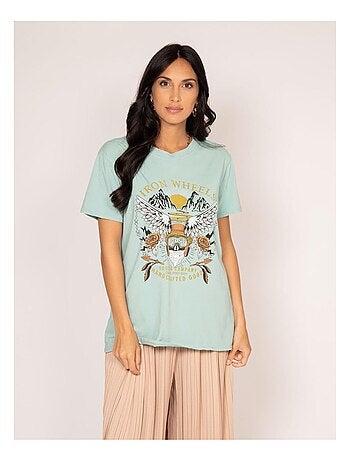 Camiseta de cuello redondo estampada FAIGLE