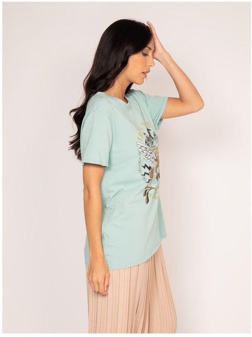 Camiseta de cuello redondo estampada FAIGLE - Kiabi
