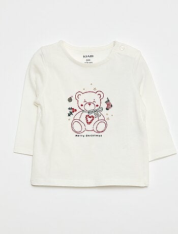 Camiseta de cuello redondo estampada 'Navidad'