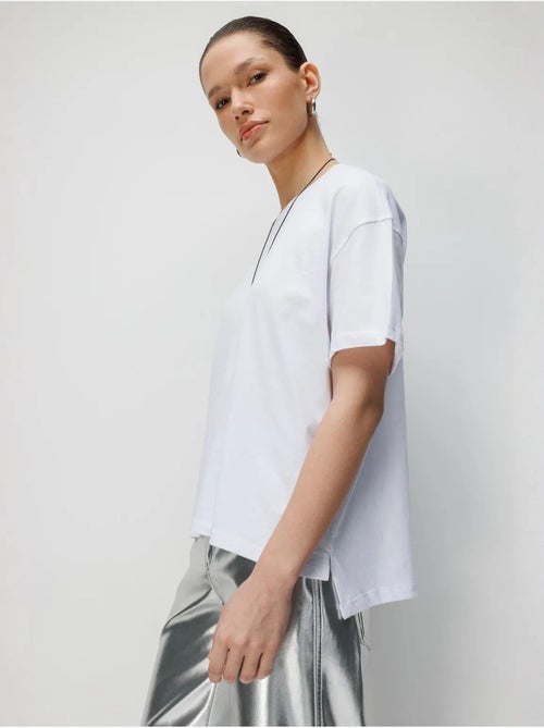 Camiseta de cuello redondo extragrande con abertura de mixray - Kiabi