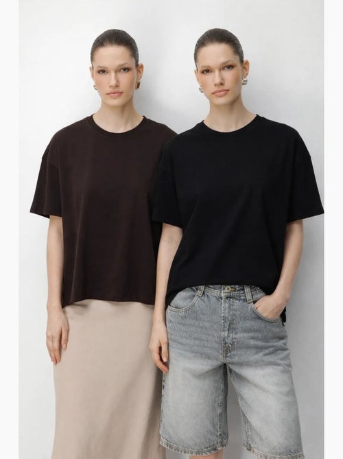 Camiseta de cuello redondo extragrande con abertura de mixray - Kiabi