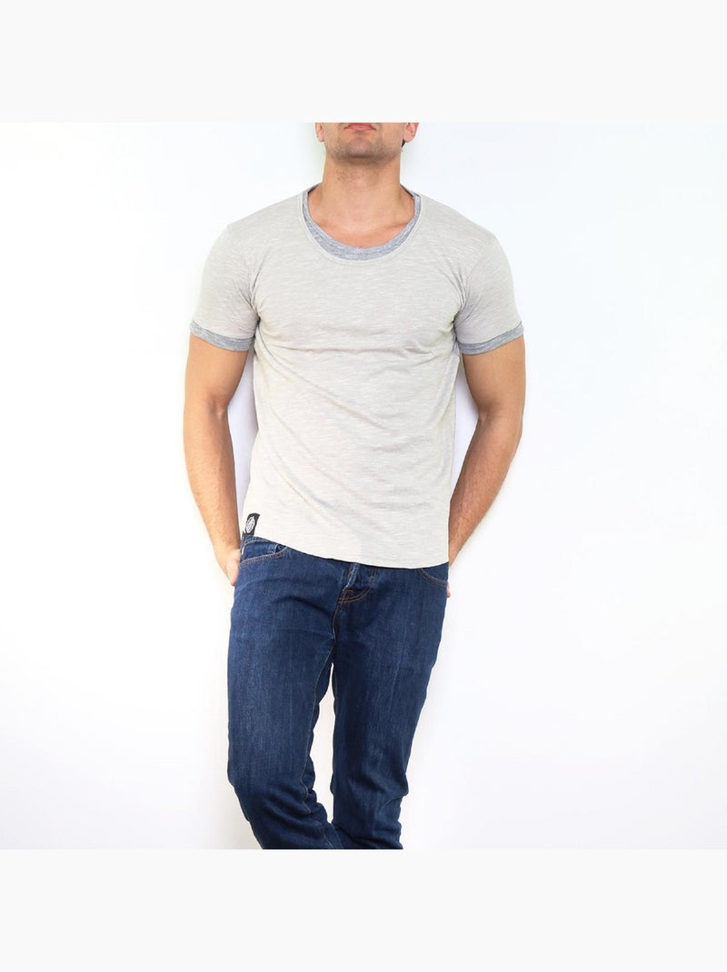 Camiseta de cuello redondo Gris - Kiabi