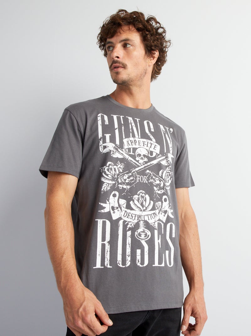 Camiseta de cuello redondo 'Guns N' Roses' GRIS - Kiabi