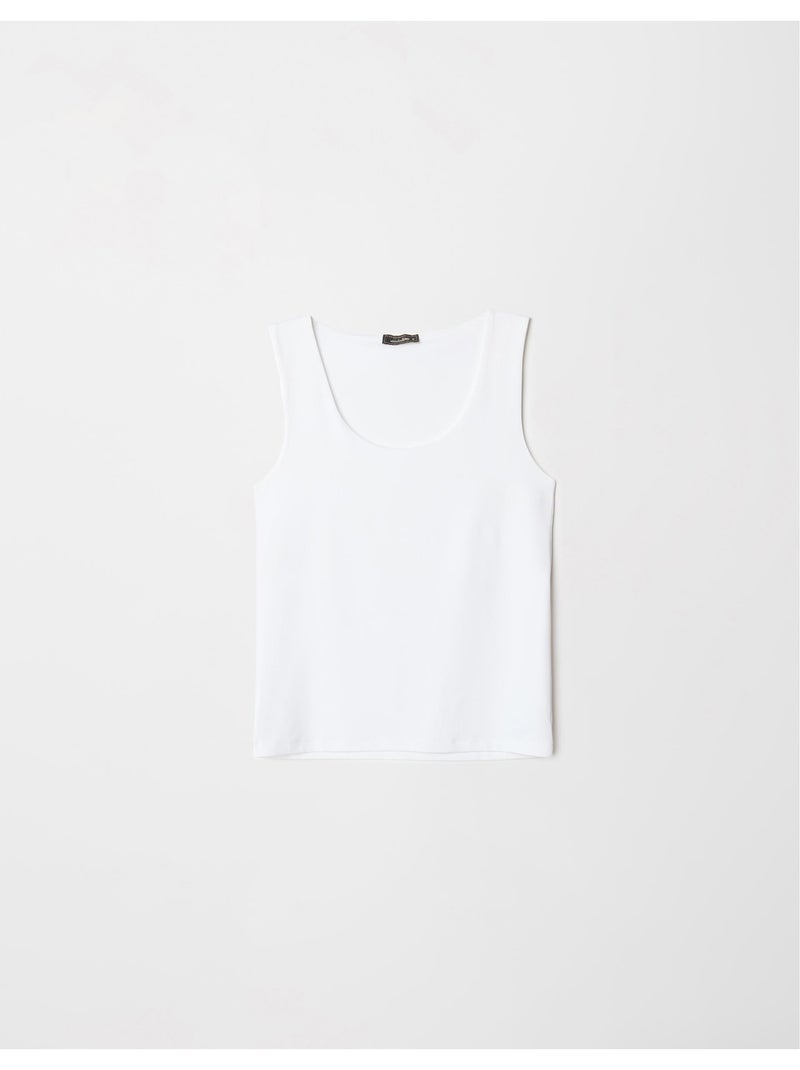 Camiseta de cuello redondo, MO Fashion Blanco - Kiabi